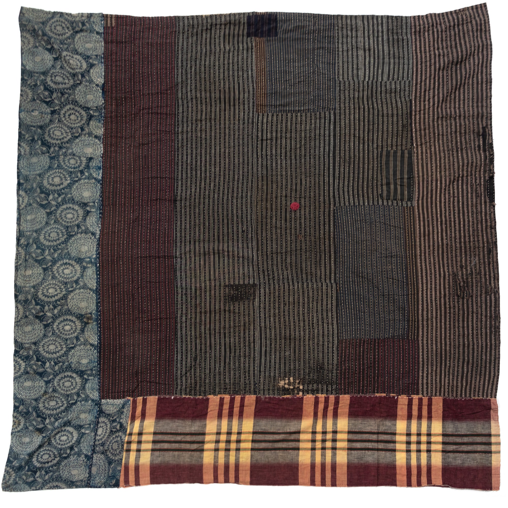 Shima Boro Multilayer Blanket | Japanese Indigo