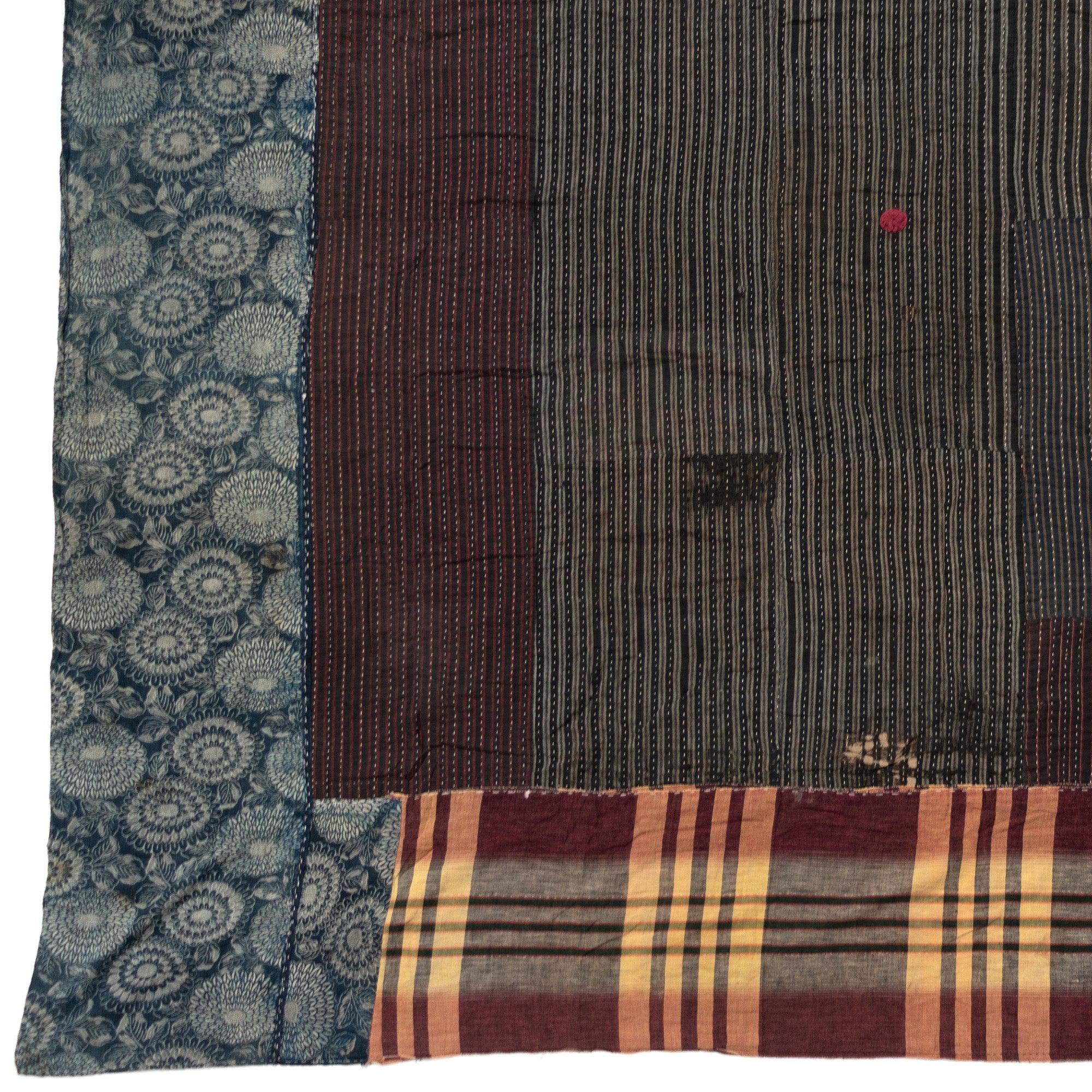 Shima Boro Multilayer Blanket | Japanese Indigo