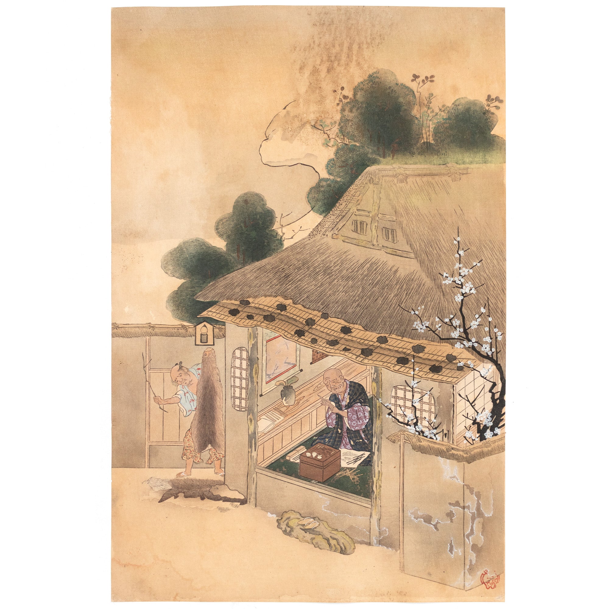 The Craftsmen's Life - Brush Makers | Antique Japanese Wood Block Print