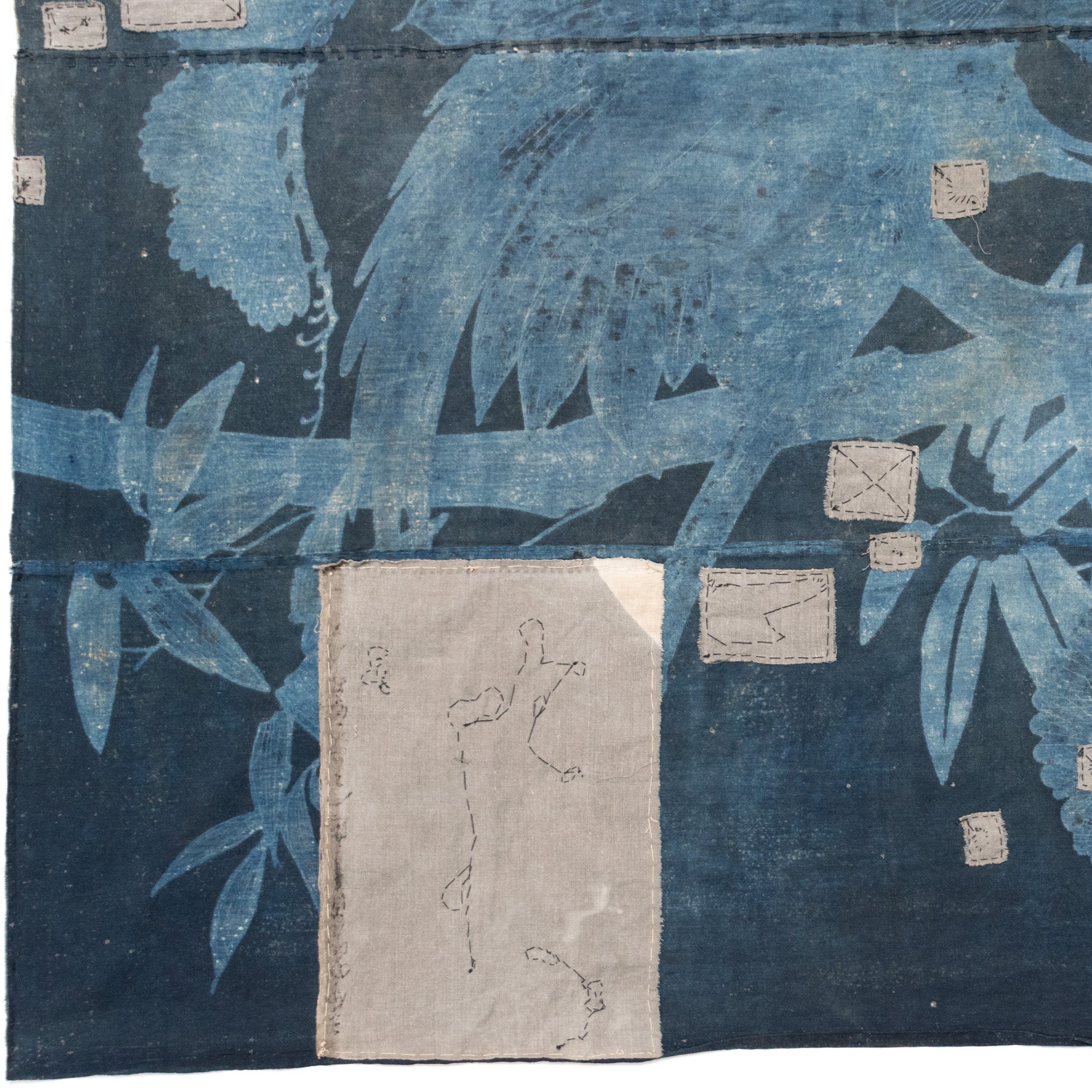 Crane & Tortoise Futonji Japanese Antique Indigo Tsutsugaki Futon Cover