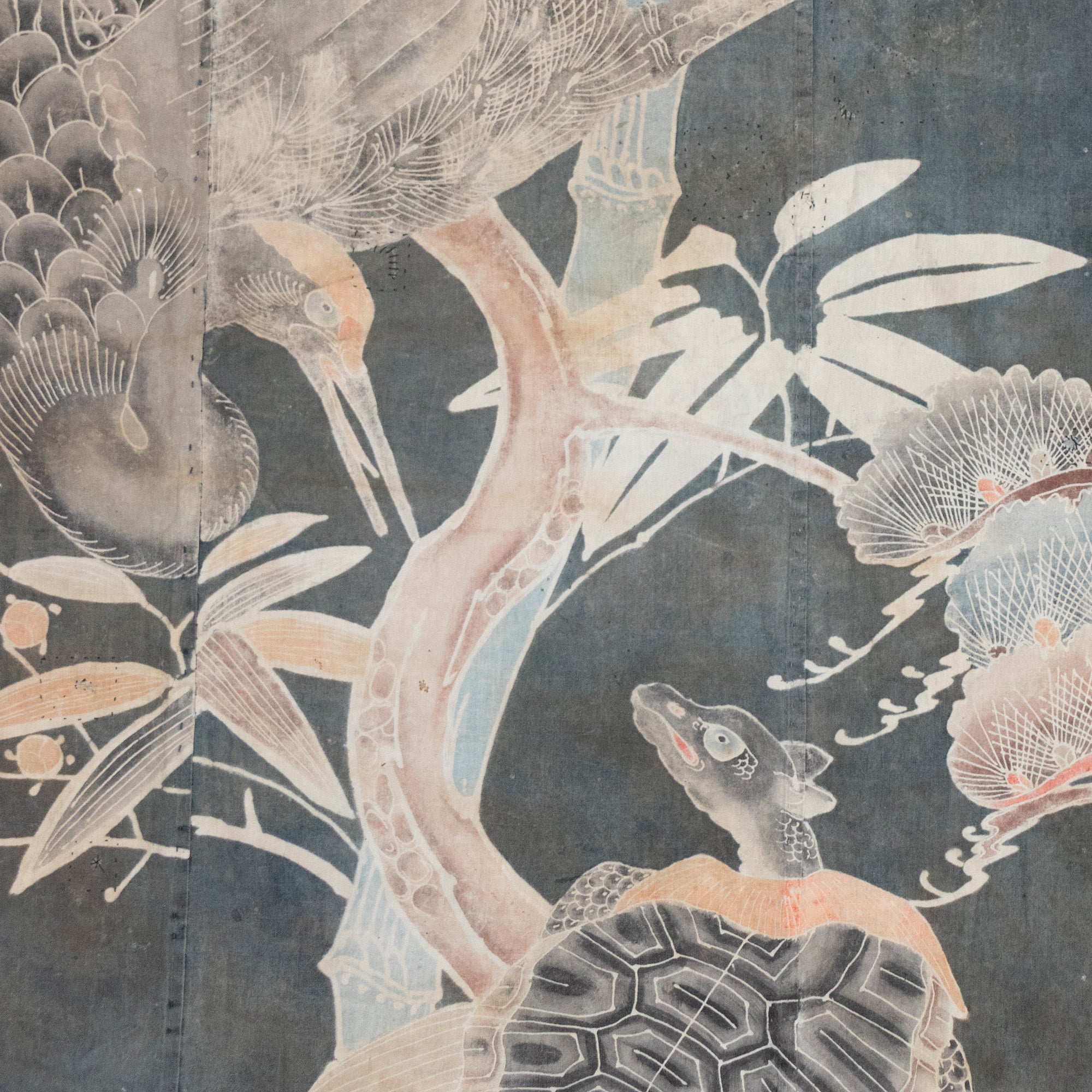 Crane & Tortoise Futonji Japanese Antique Indigo Tsutsugaki Futon Cover