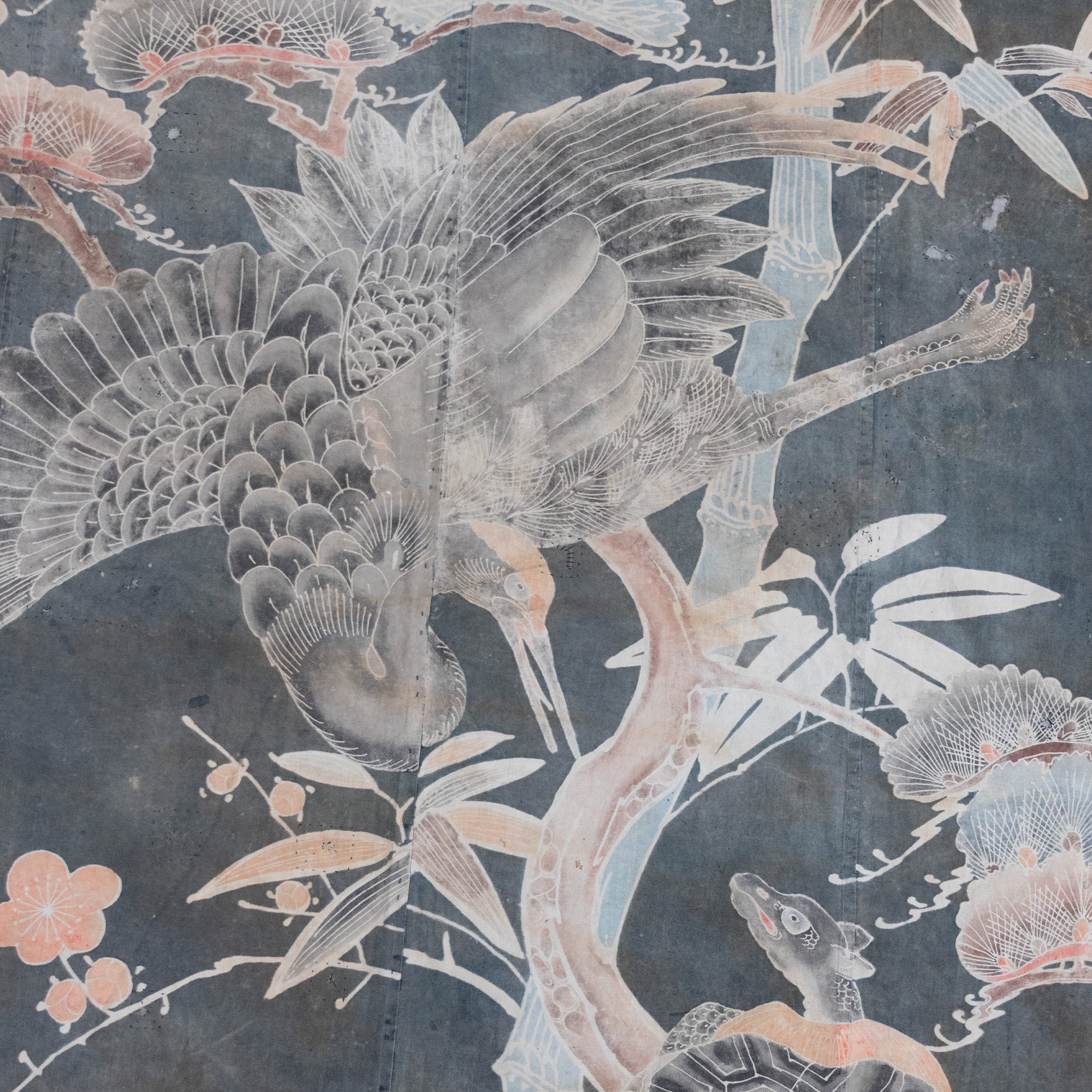 Crane & Tortoise Futonji Japanese Antique Indigo Tsutsugaki Futon Cover