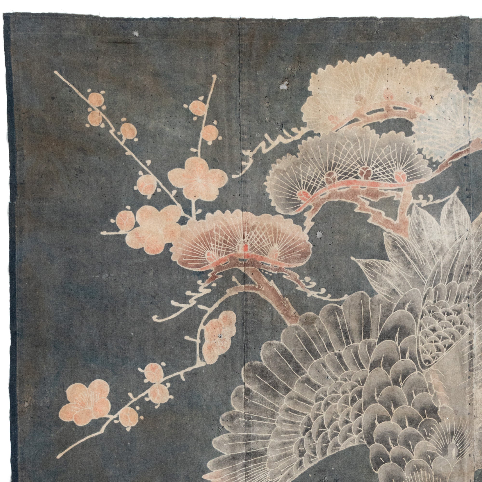 Crane & Tortoise Futonji Japanese Antique Indigo Tsutsugaki Futon Cover