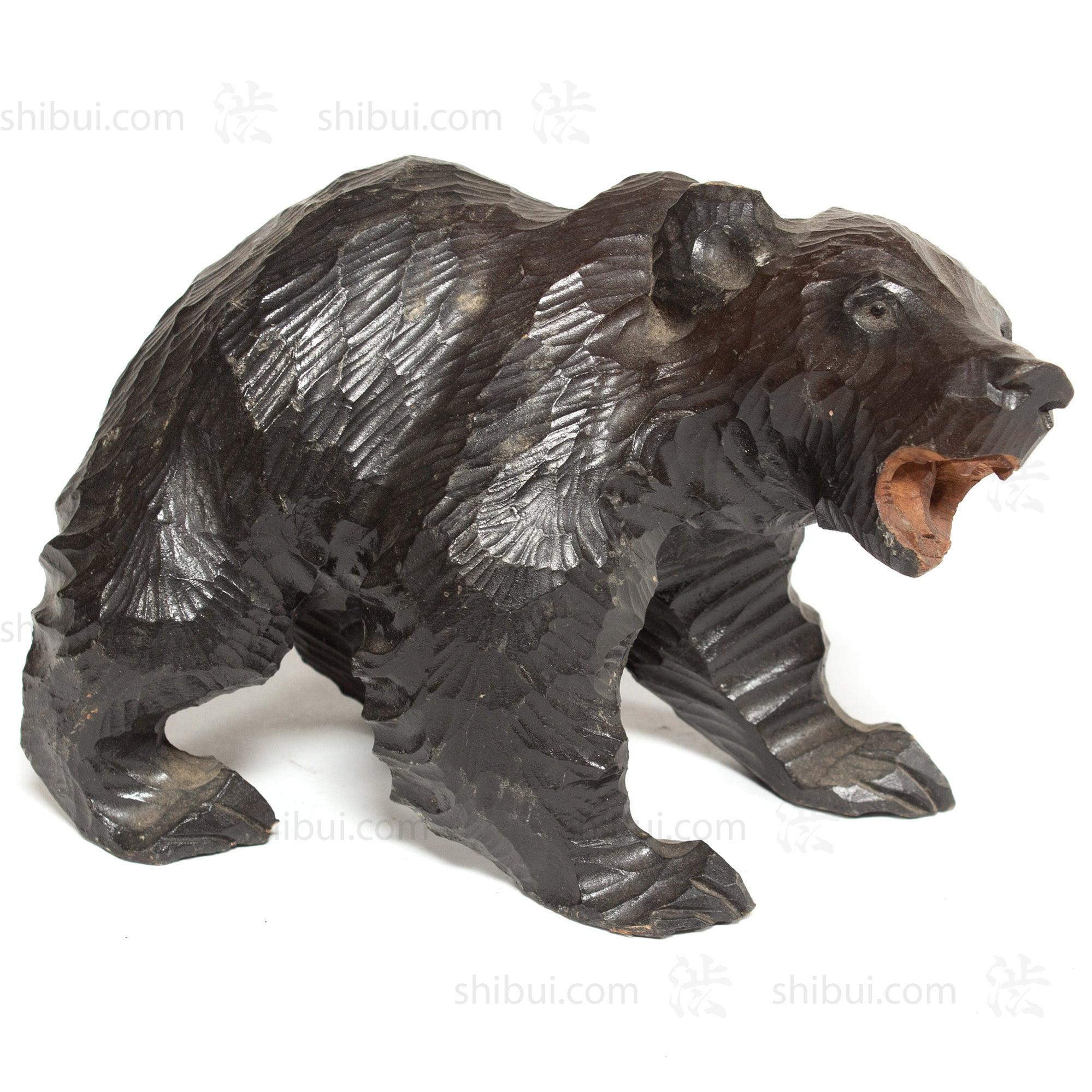 Kibori Kuma | Hand Carved Wood Bear | Japanese Hand Carved Bear