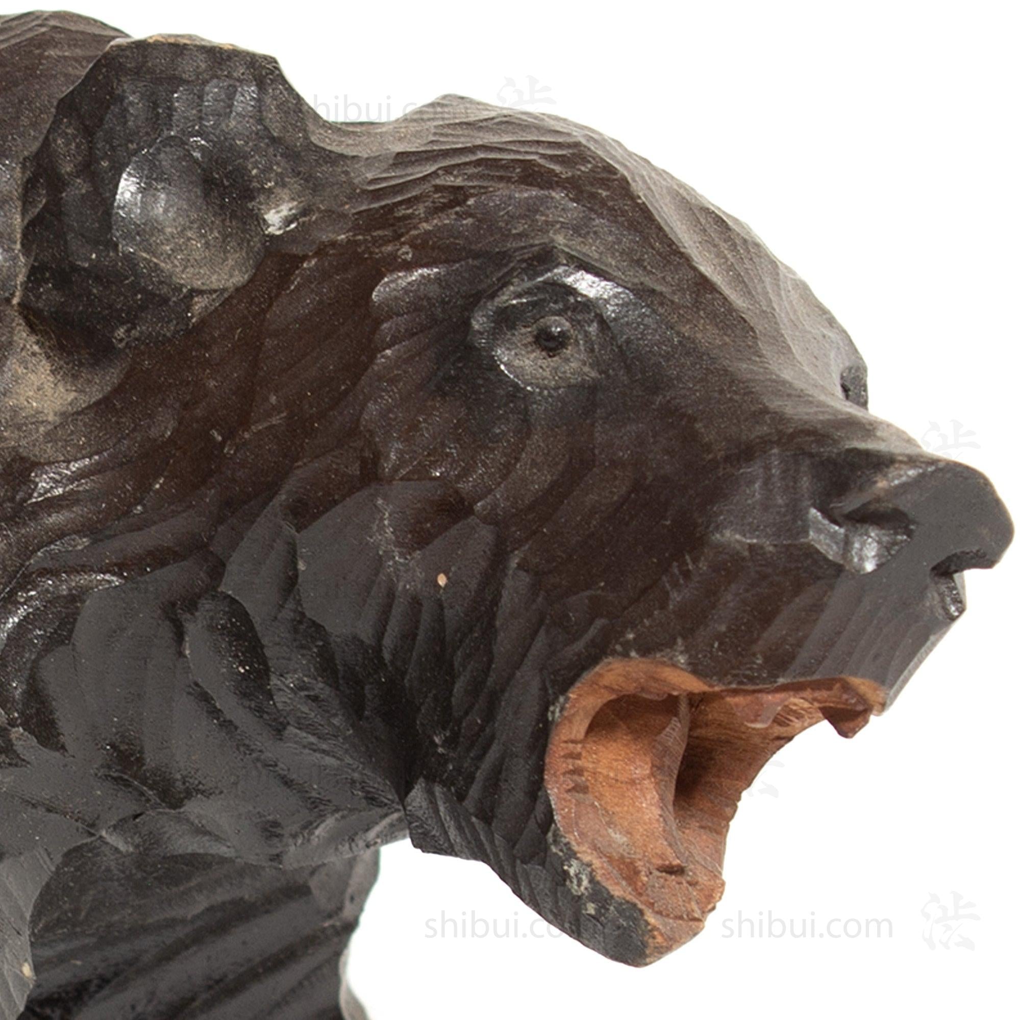 Kibori Kuma | Hand Carved Wood Bear | Japanese Hand Carved Bear