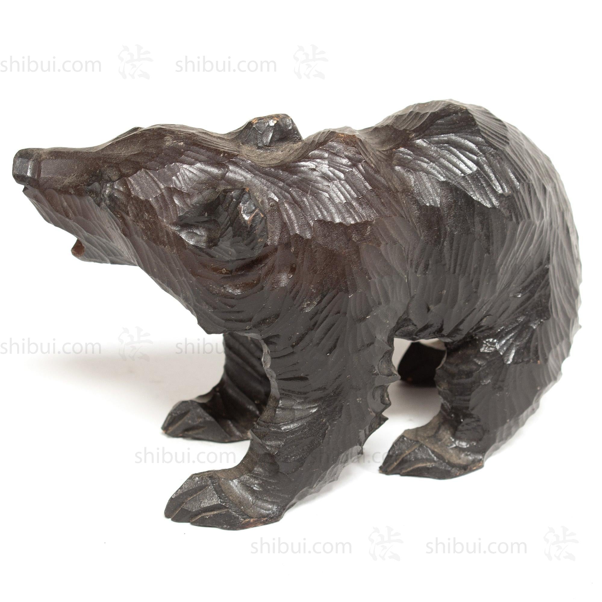 Kibori Kuma | Hand Carved Wood Bear | Japanese Hand Carved Bear