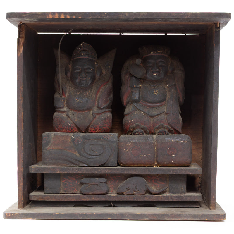 Shrine with Wooden Daikoku and Ebisu
