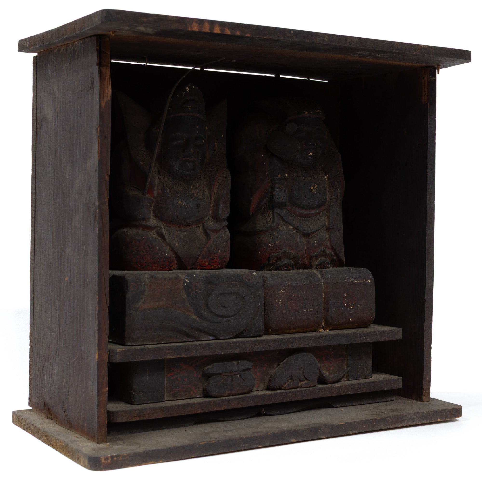 Shrine with Wooden Daikoku and Ebisu