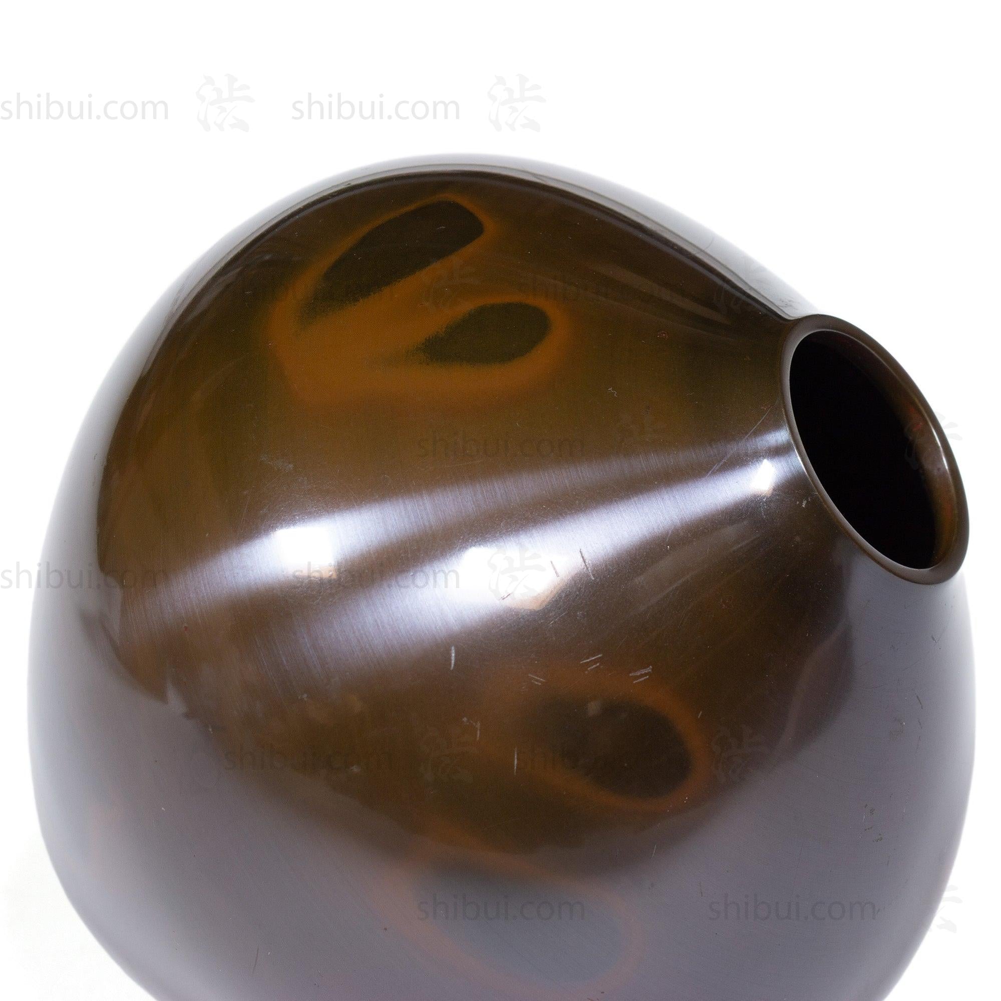 Vintage Bronze Vase With Magenta Spots and Box