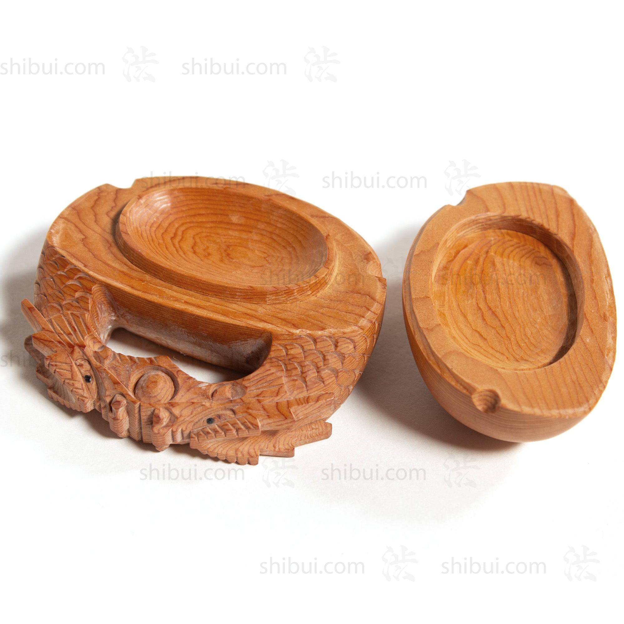 Carved Wood Buddhist Mokyugo Kogo | Japanese Incense Storage Container