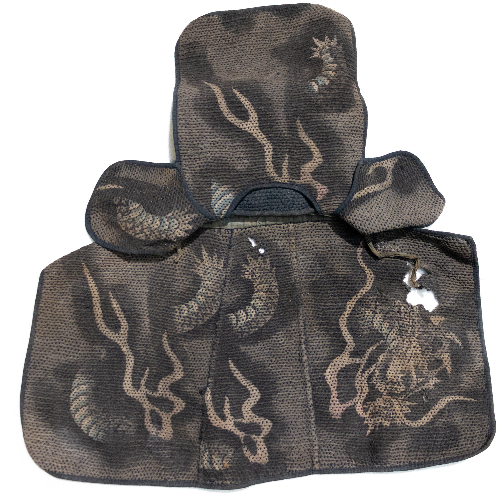 Sashiko Fireman's Hat with Tsutsugaki Dragon Interior