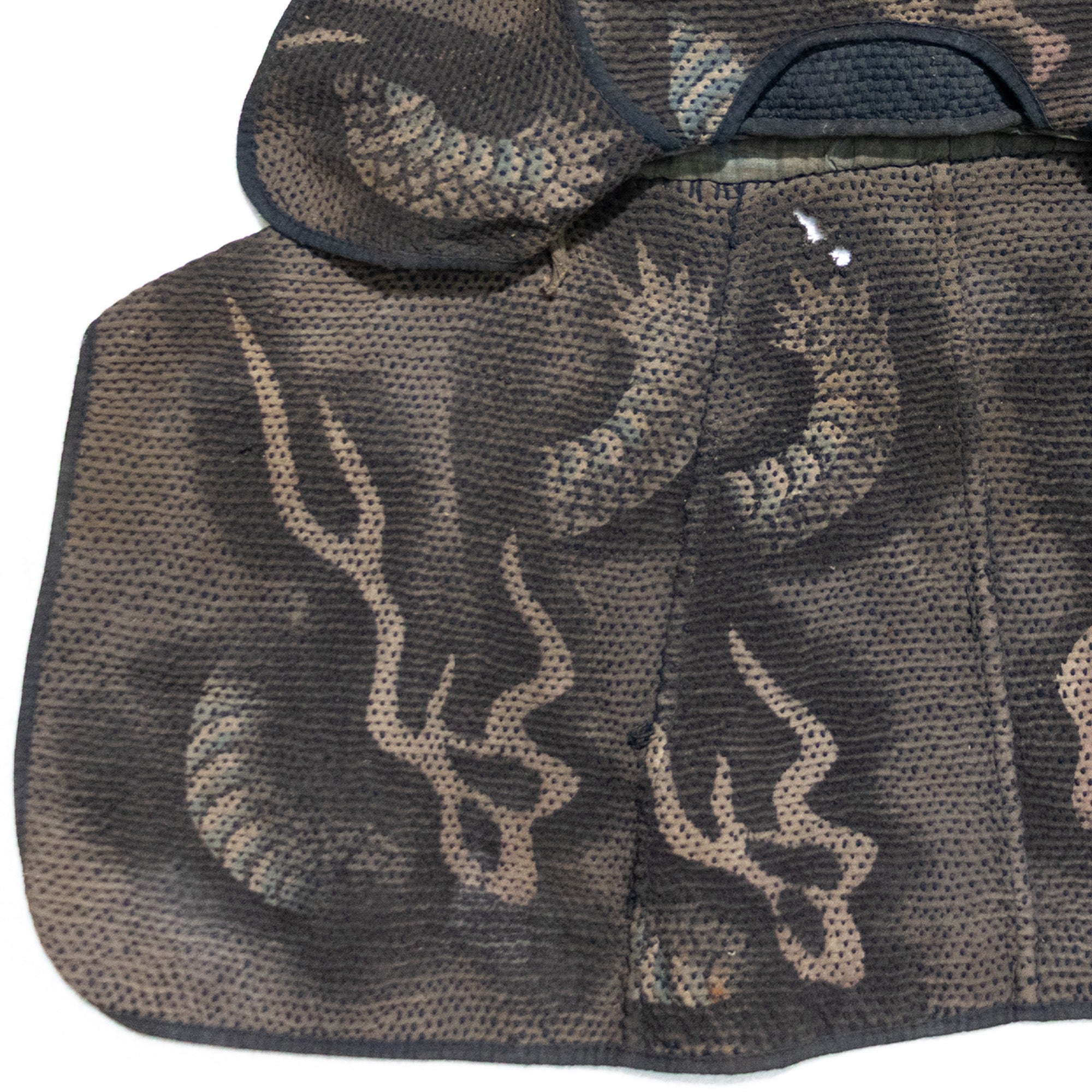 Sashiko Fireman's Hat with Tsutsugaki Dragon Interior