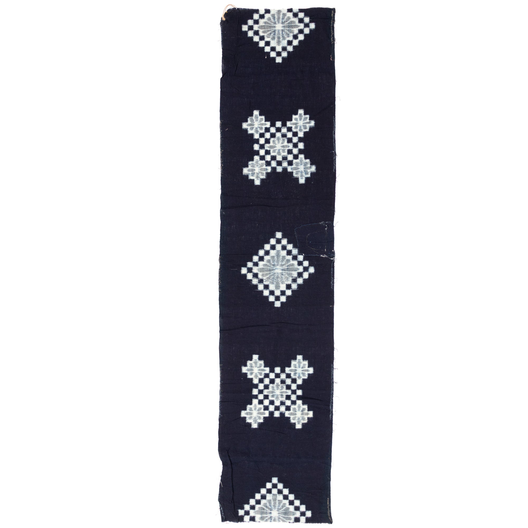 Japanese Patchwork Indigo Egasuri Ikat Panel