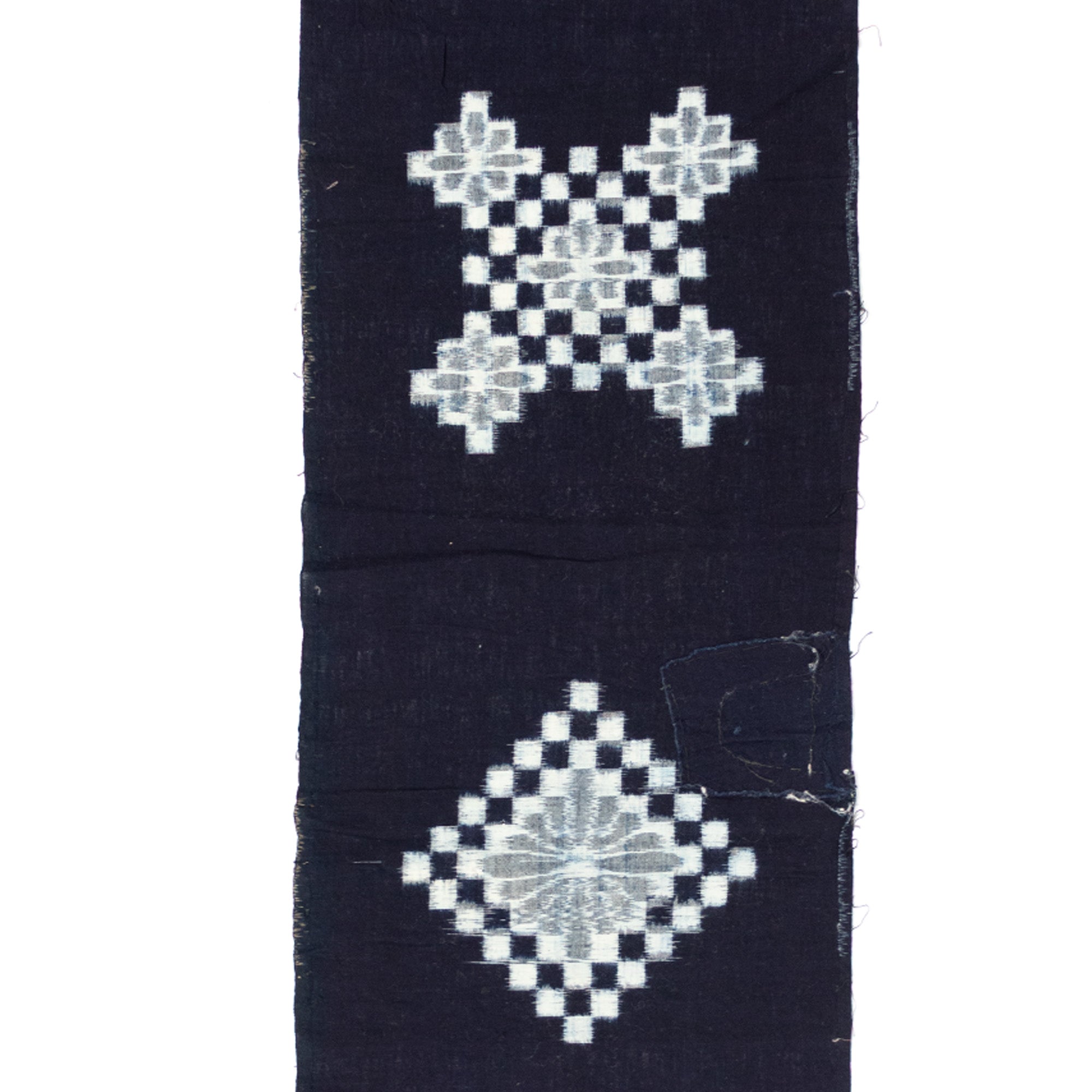 Japanese Patchwork Indigo Egasuri Ikat Panel