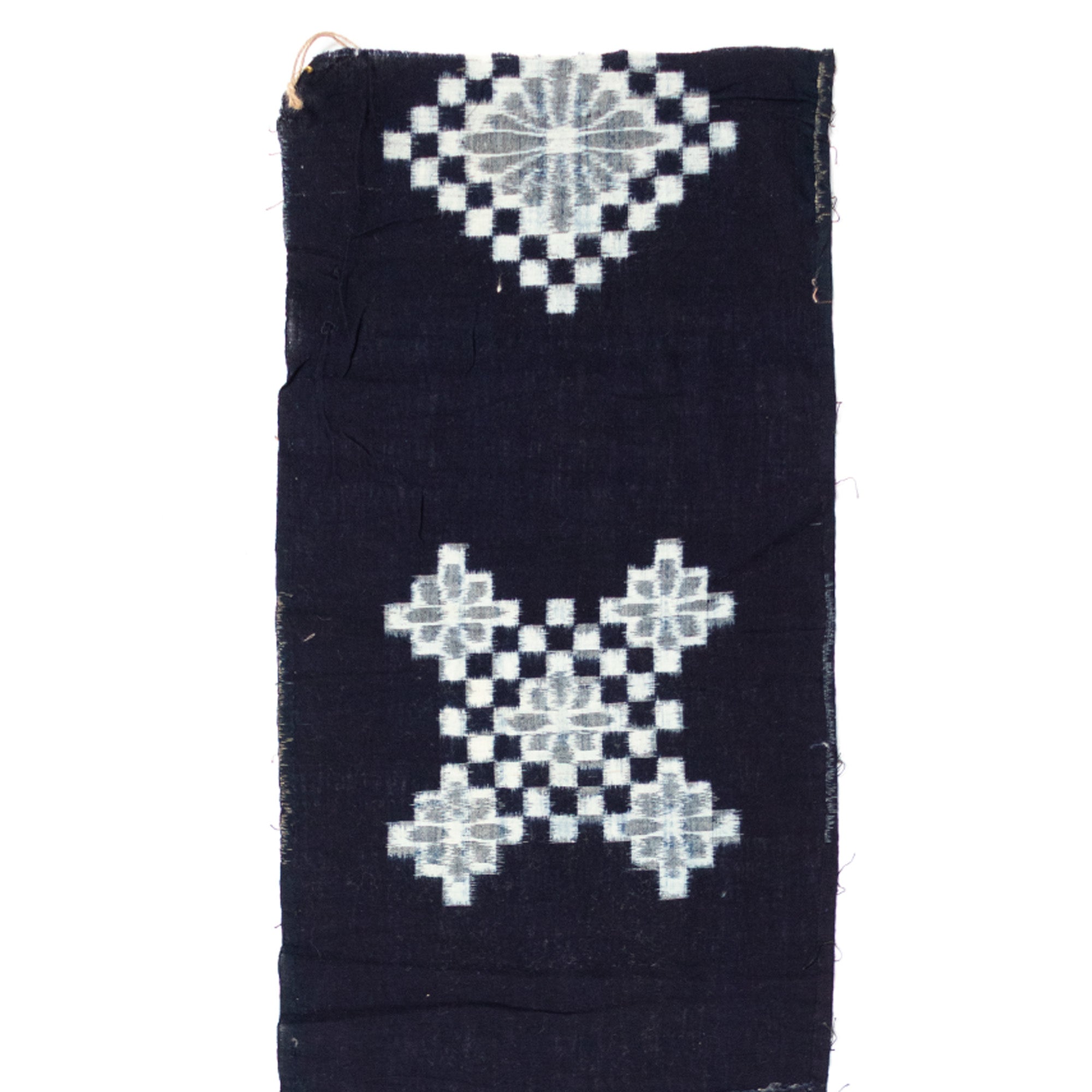 Japanese Patchwork Indigo Egasuri Ikat Panel