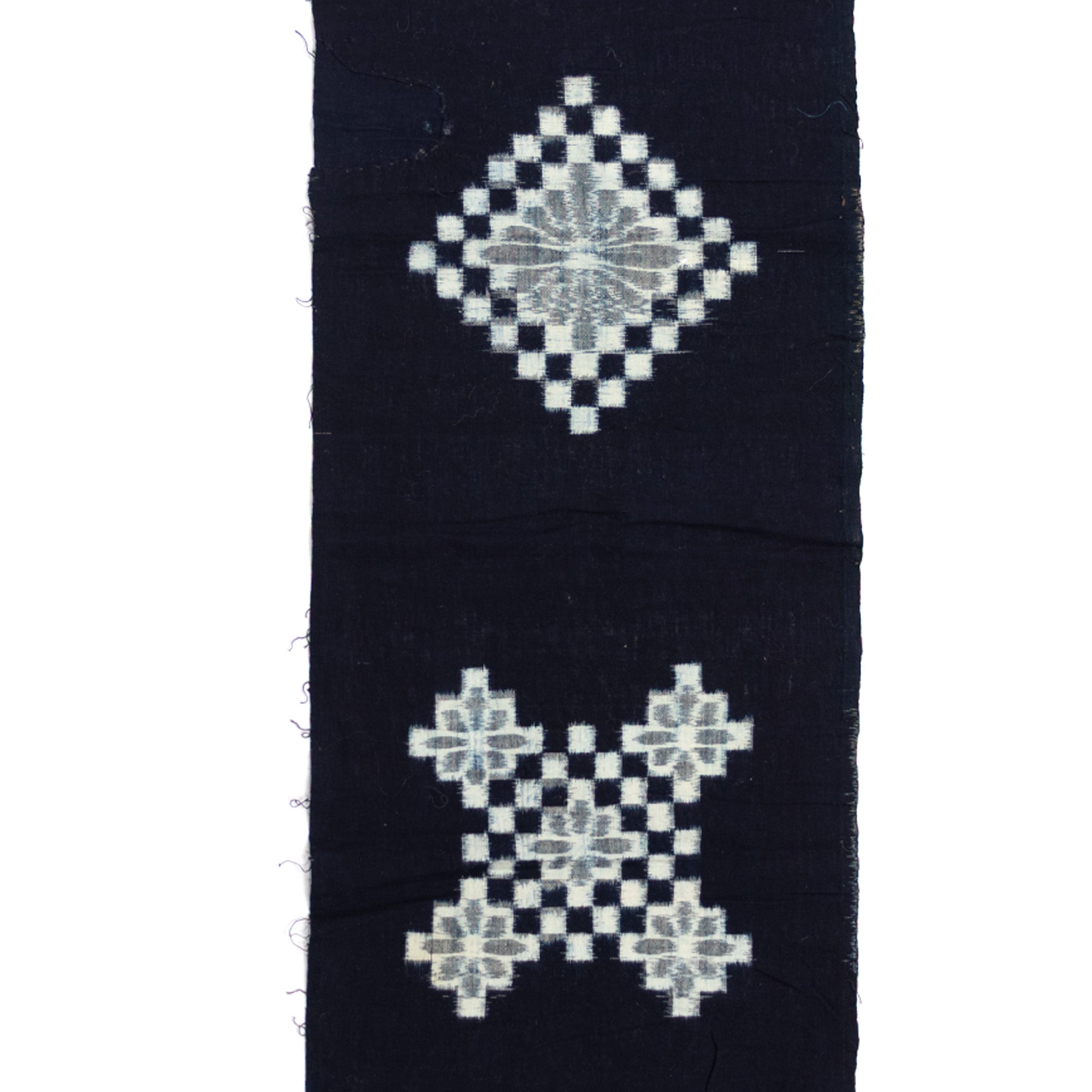 Japanese Patchwork Indigo Egasuri Ikat Panel