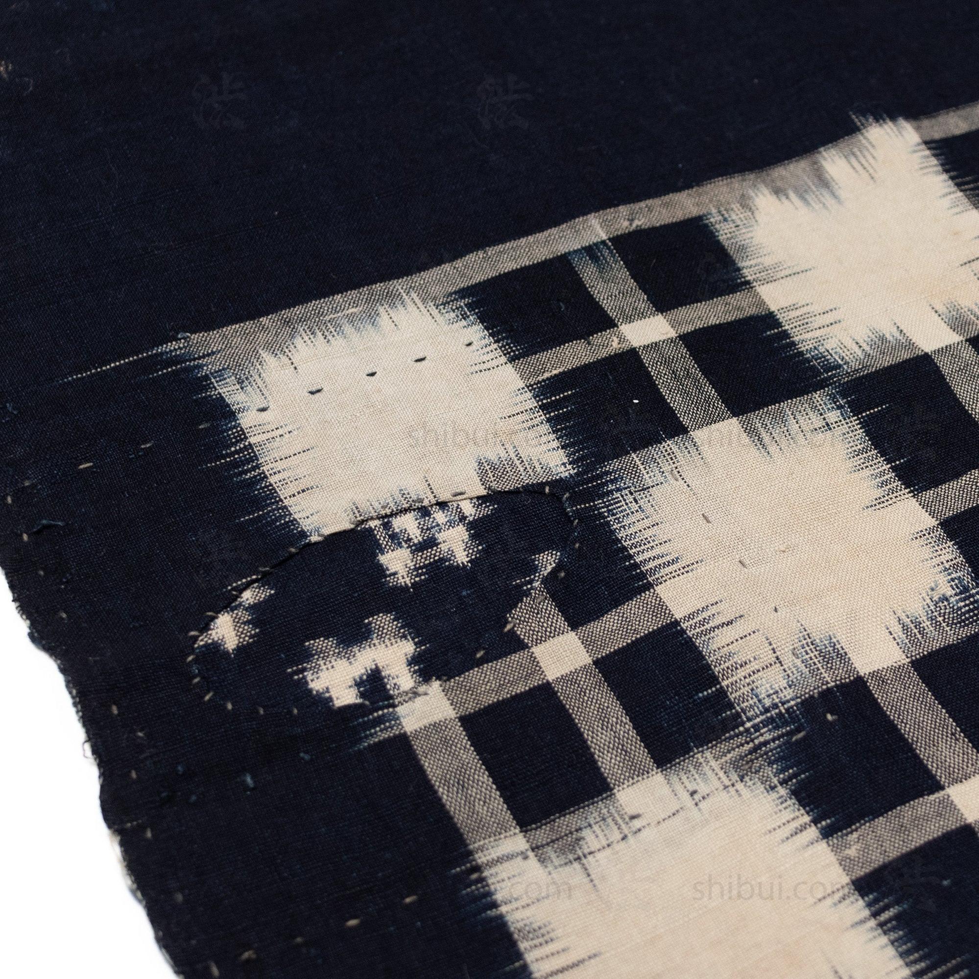Japanese Indigo Egasuri Ikat Panels with Ikebana Motif