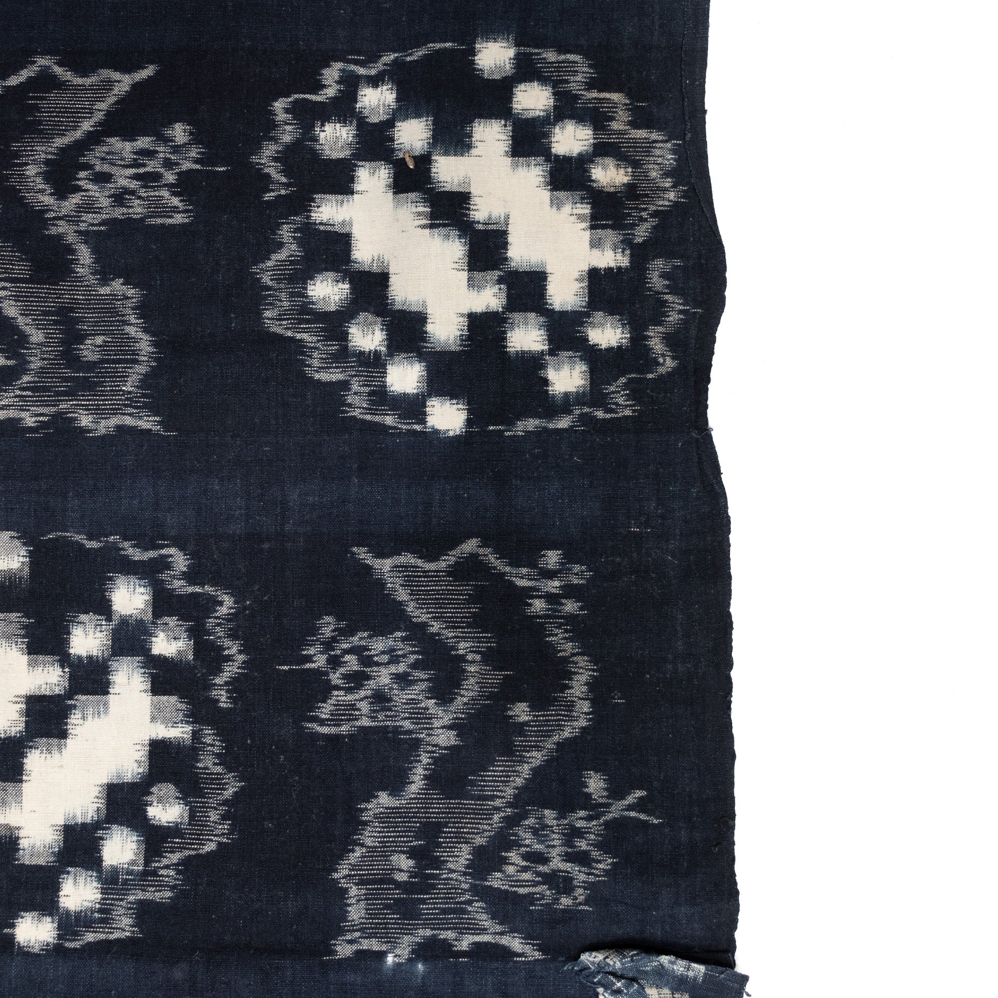 Japanese Indigo Egasuri Ikat Panels with Cherry Tree Motif