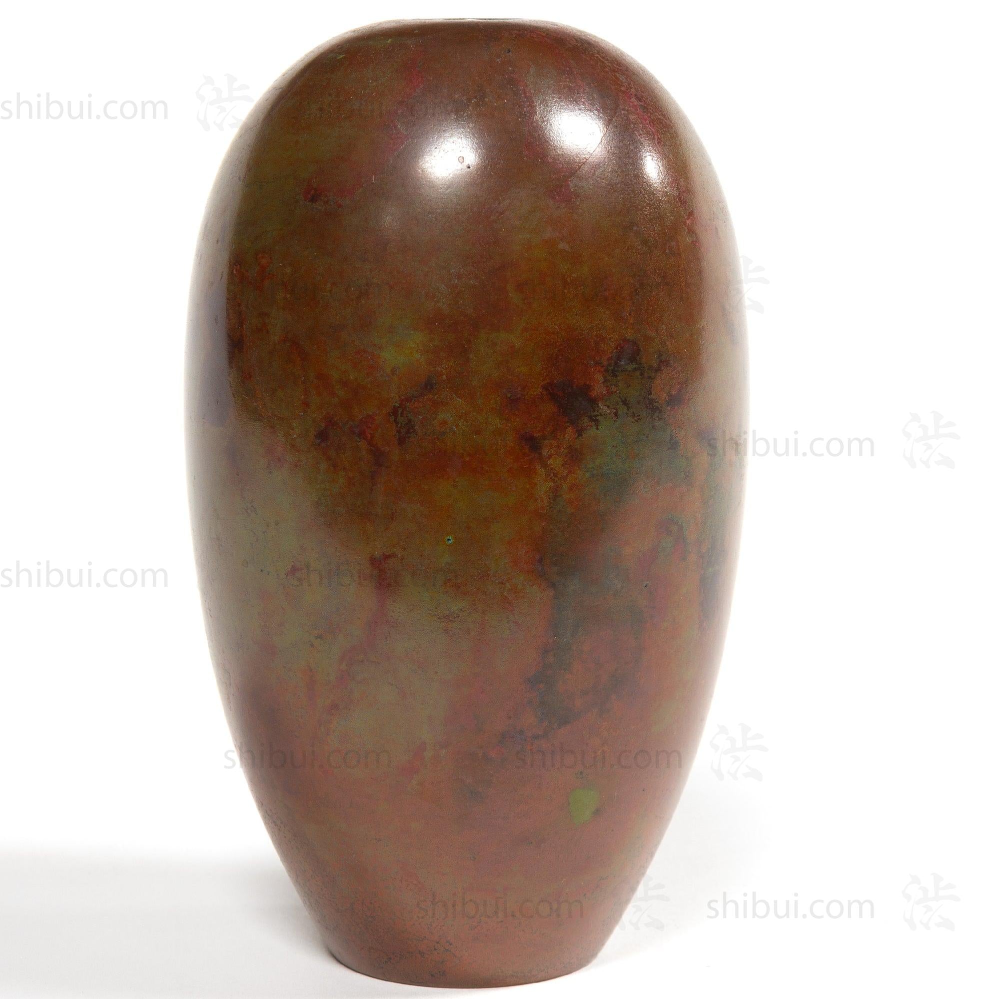 Vintage Bronze Vase in a Lozenge Form