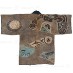 Hanten with Roof Tiles Japanese Antique Fireman's Coat