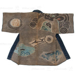 Hanten with Roof Tiles Japanese Antique Fireman's Coat