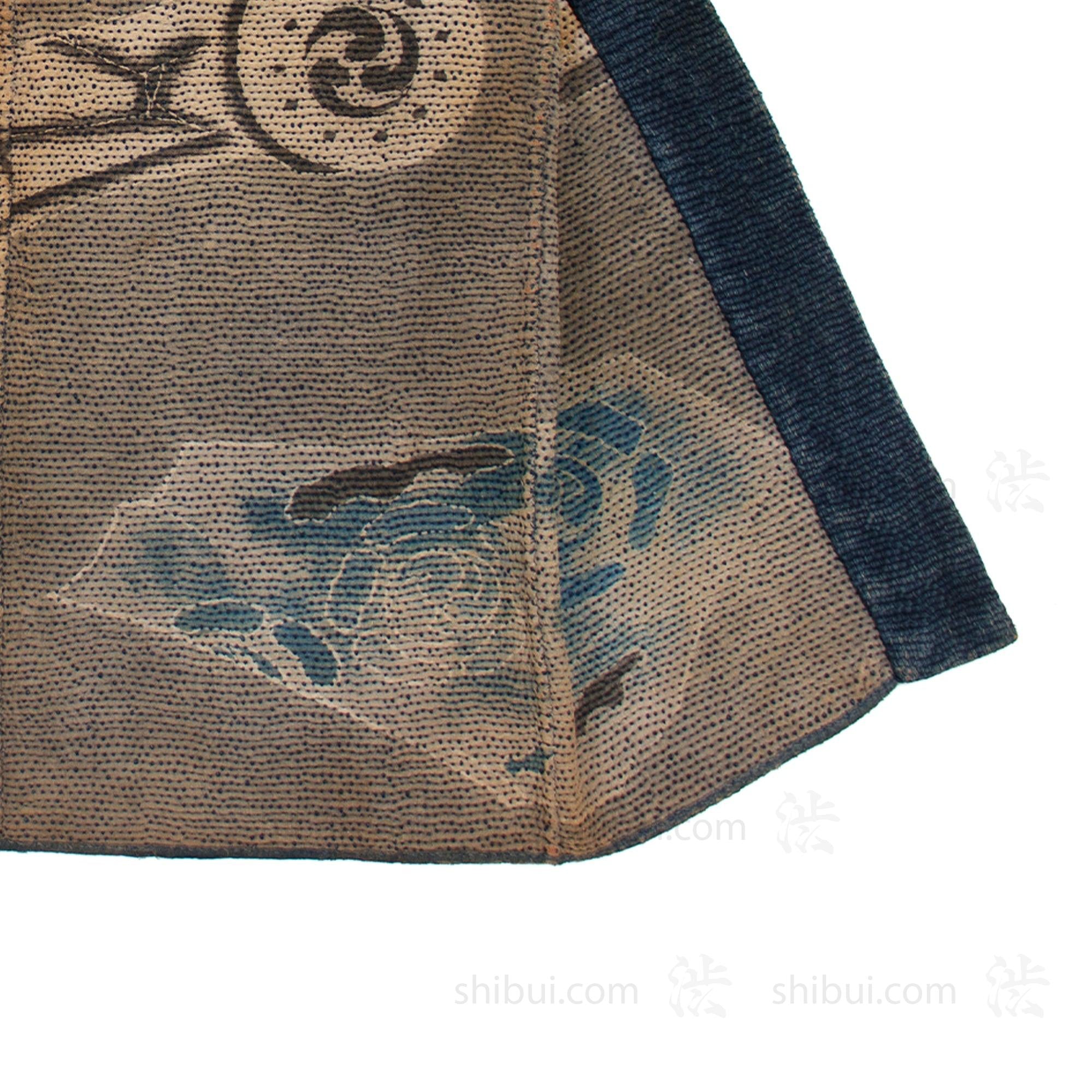 Hanten with Roof Tiles Japanese Antique Fireman's Coat