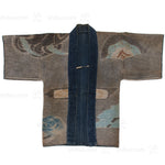Hanten with Roof Tiles Japanese Antique Fireman's Coat