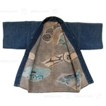 Hanten with Roof Tiles Japanese Antique Fireman's Coat