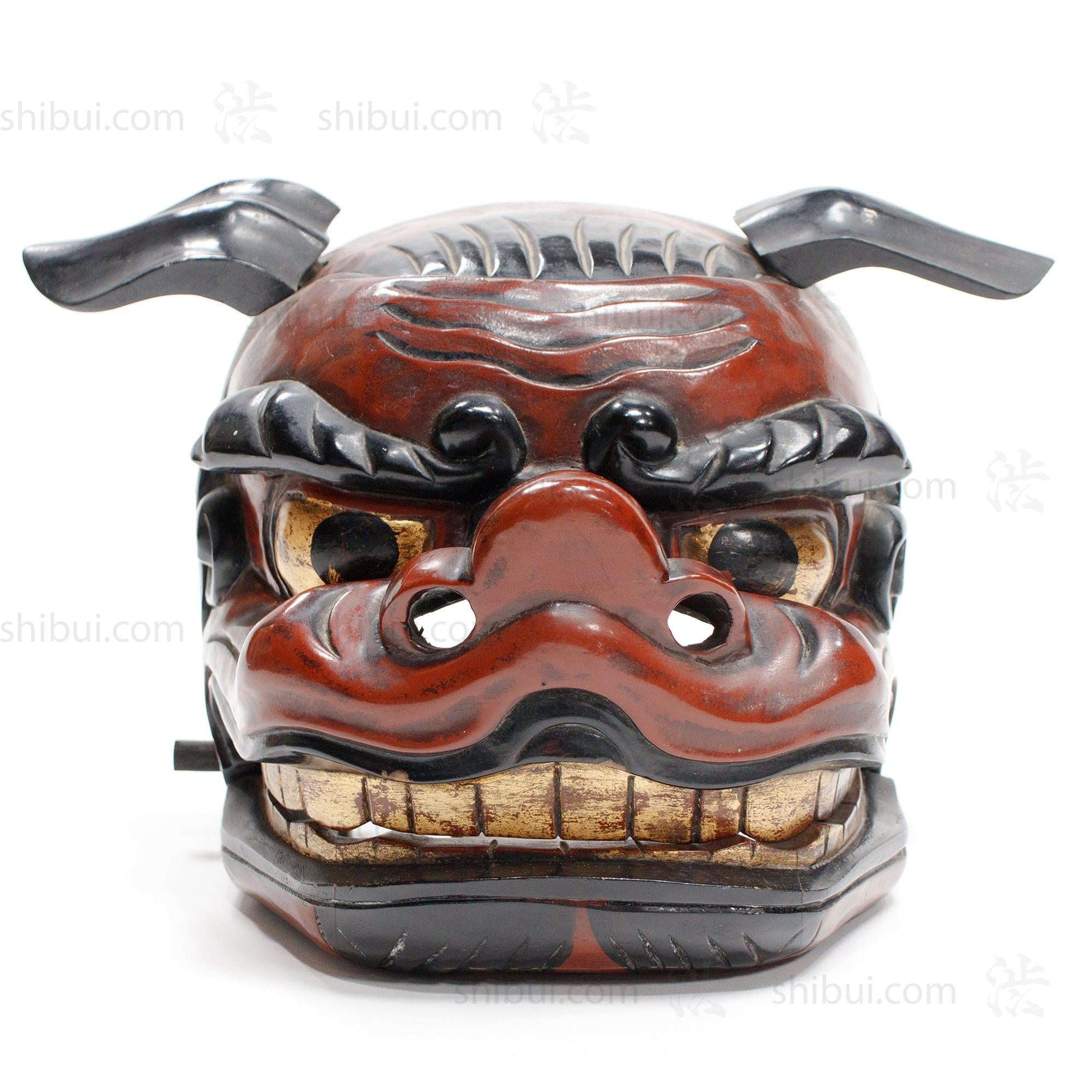 Vintage Lacquered Shishi Lion Head Dance Mask