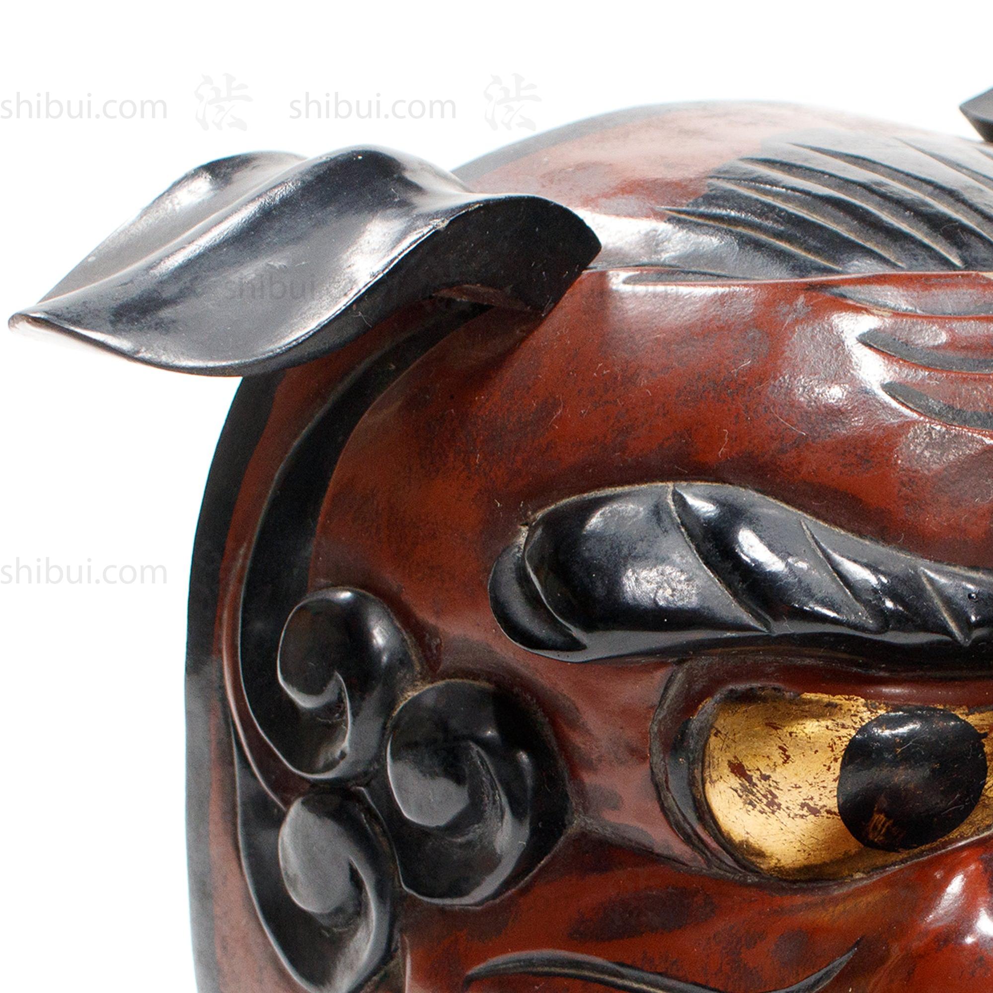 Vintage Lacquered Shishi Lion Head Dance Mask