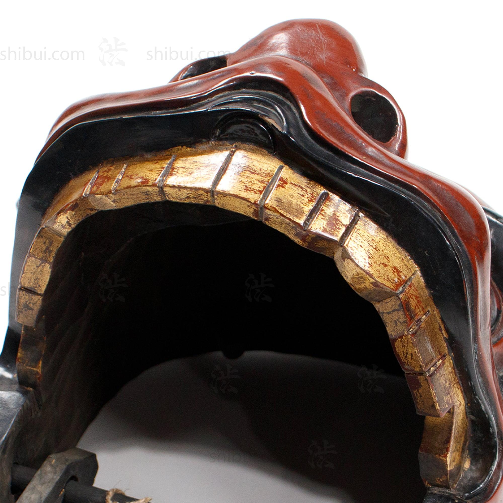 Vintage Lacquered Shishi Lion Head Dance Mask