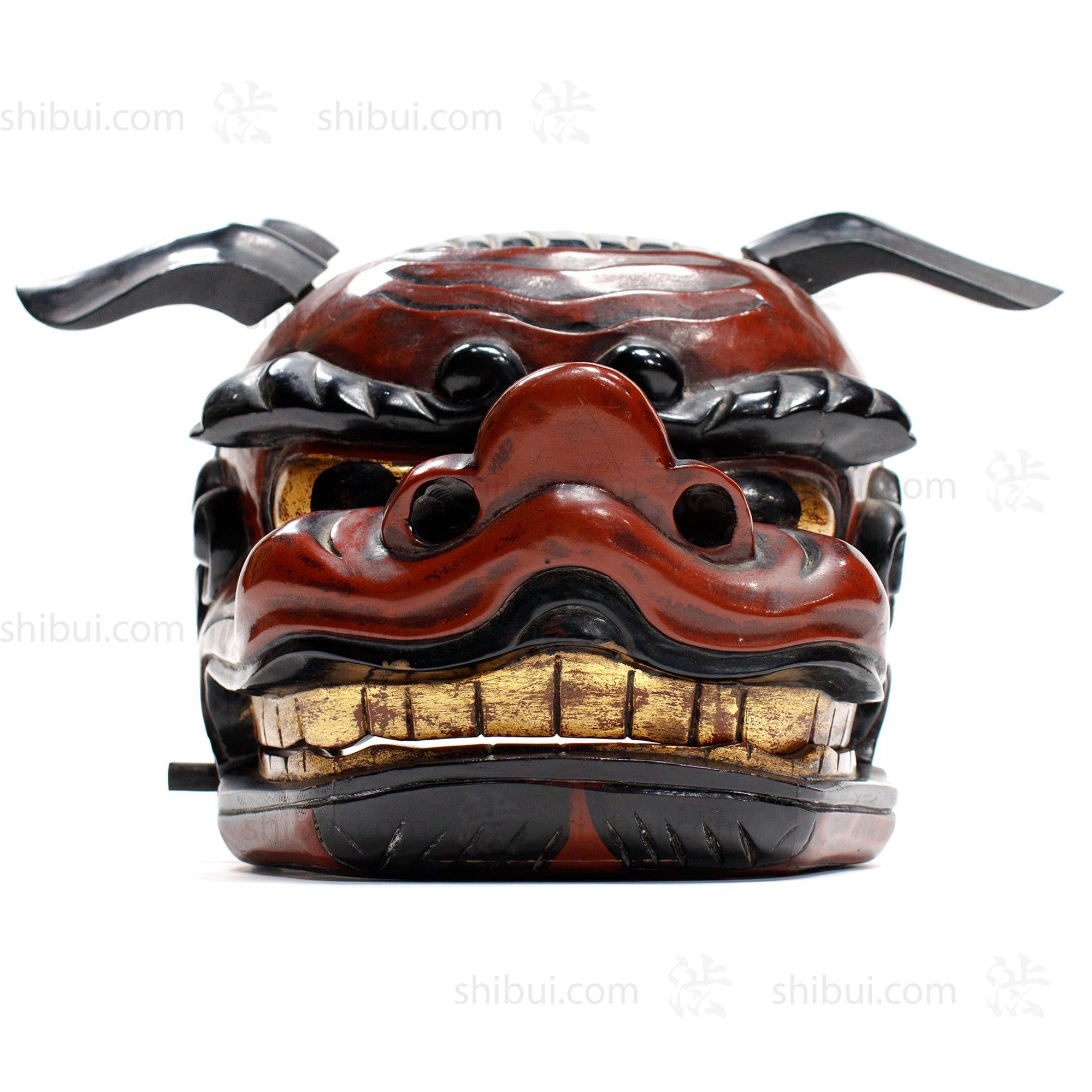 Vintage Lacquered Shishi Lion Head Dance Mask