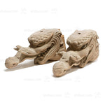 Pair of Hand Carved Baku Carvings