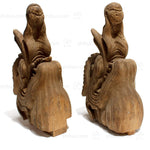 Pair of Hand Carved Baku Carvings