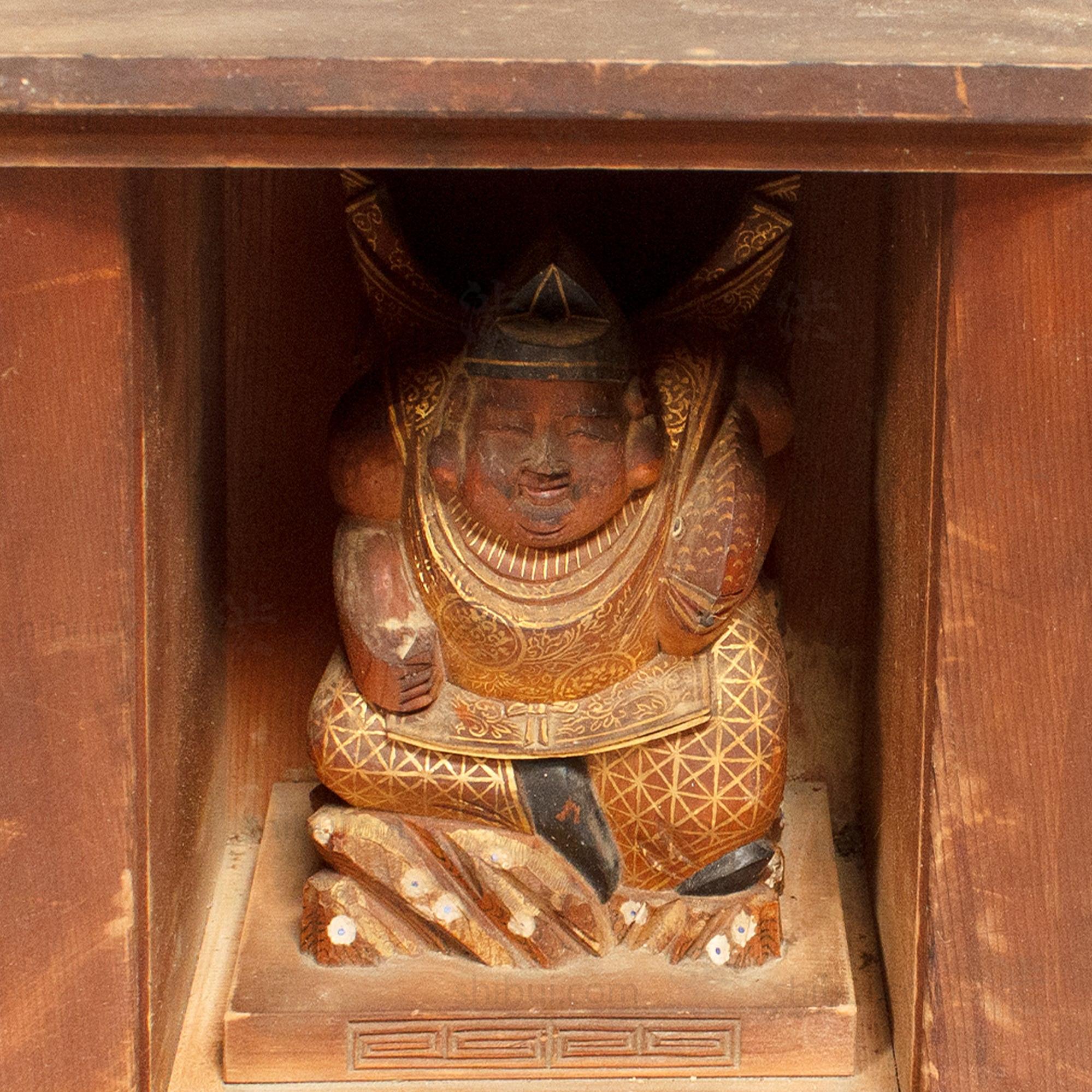 Zushi with Ebisu | Japanese Antique Portable Shrine