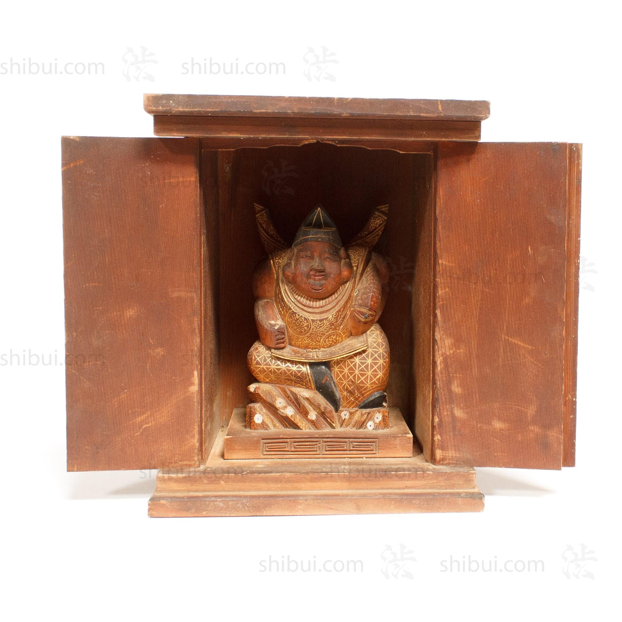 Zushi with Ebisu | Japanese Antique Portable Shrine