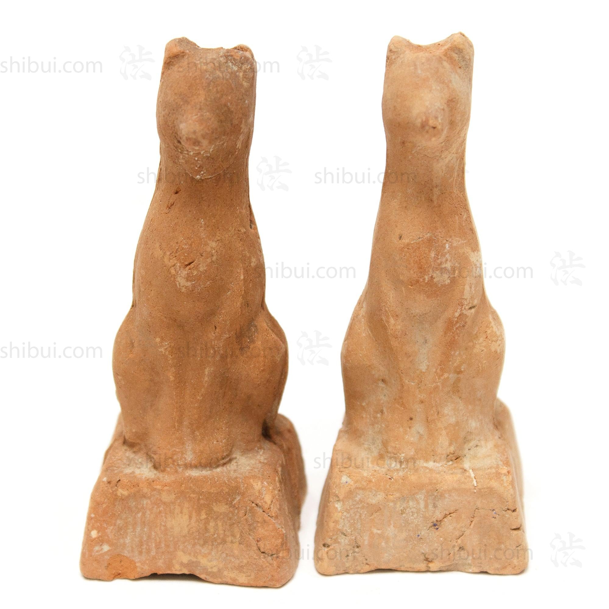 Inari Foxes | Set of 2 | Japanese Clay Shinto Foxes