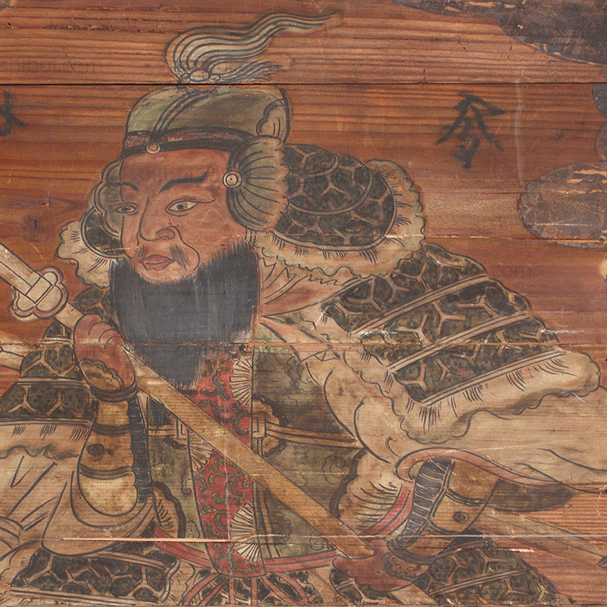 Japanese Antique Hand-painted Samurai Ema of Benkei
