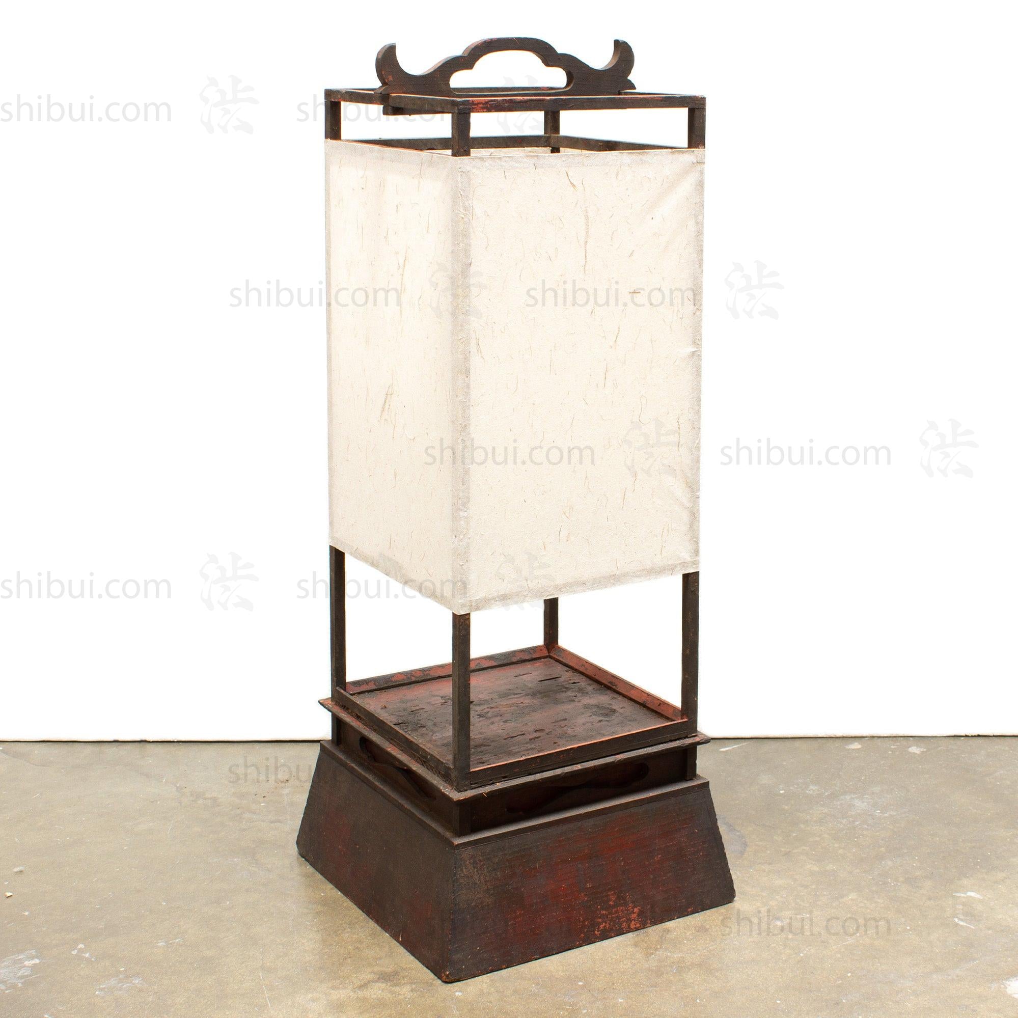 Andon Japanese Antique Box Floor Lamp