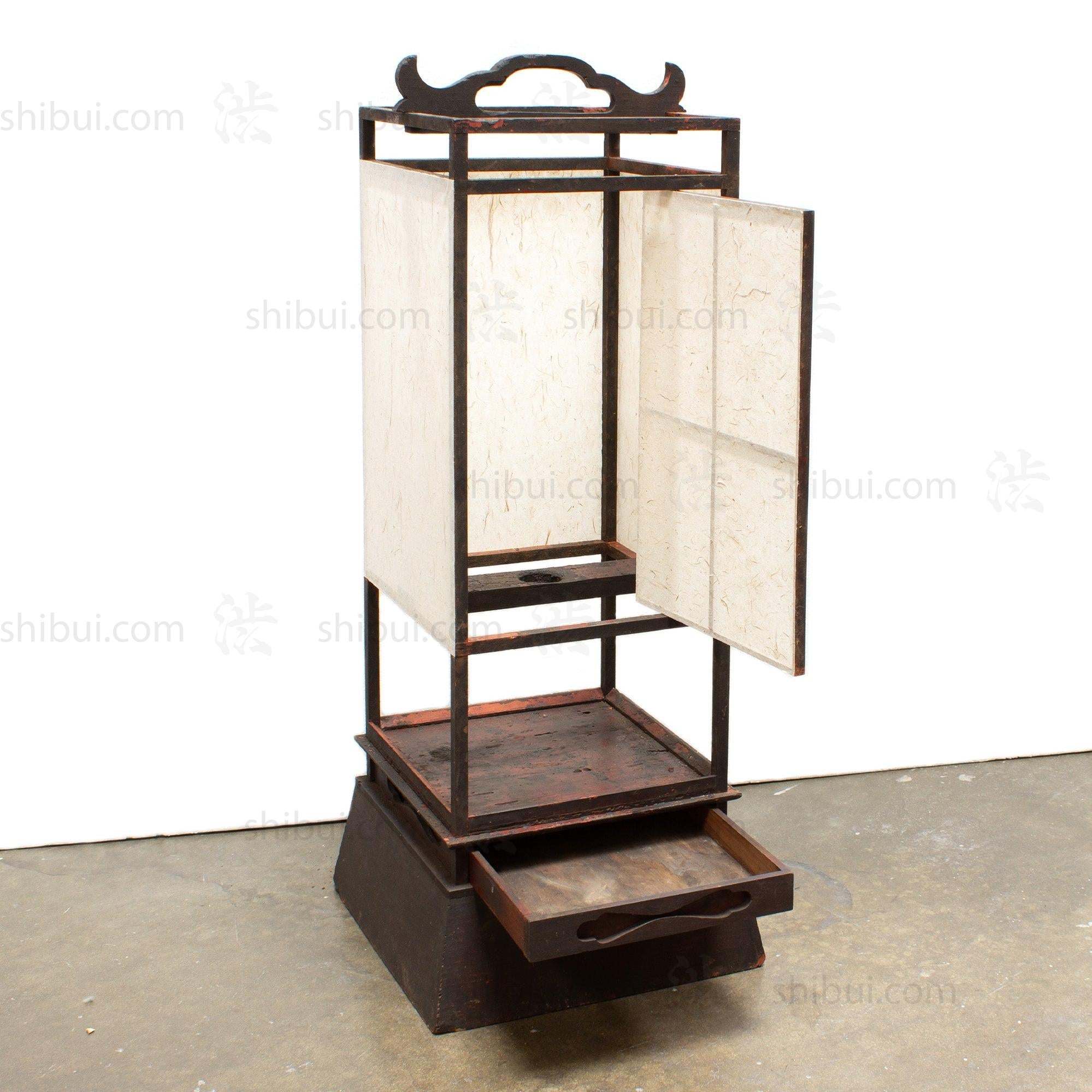 Andon Japanese Antique Box Floor Lamp