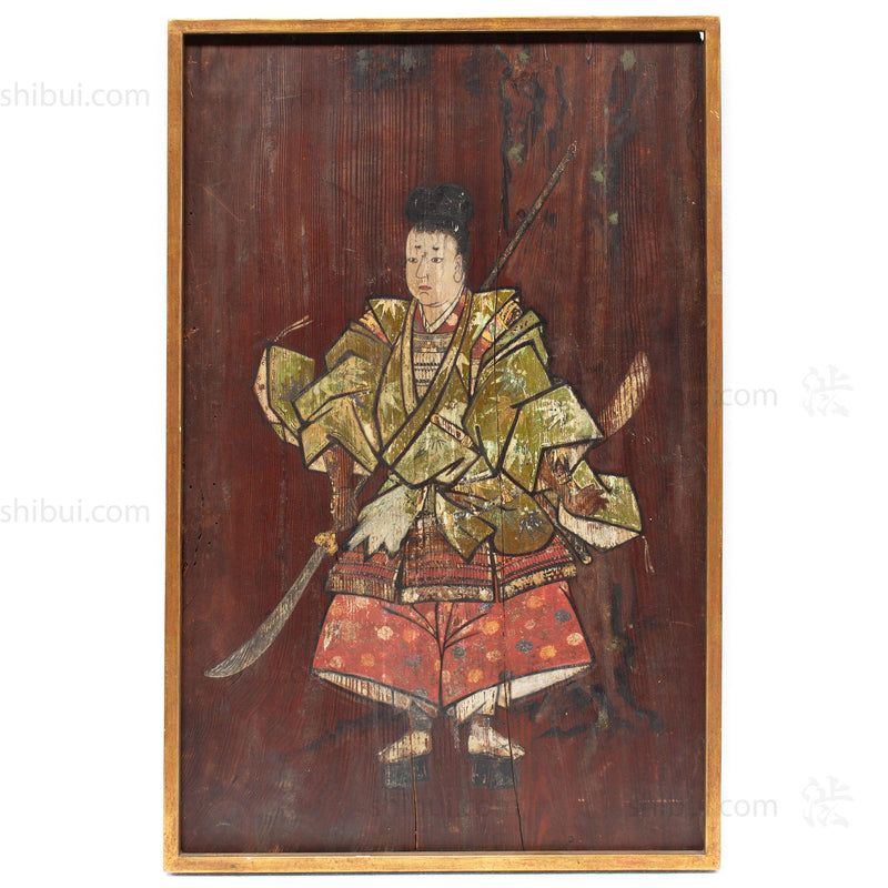 Japanese Antique Hand-painted Samurai Ema of Ushiwakamaru - Yoshitsune