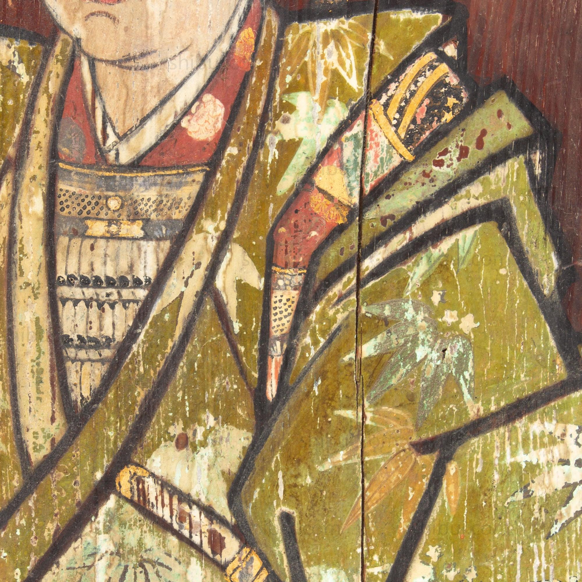 Japanese Antique Hand-painted Samurai Ema of Ushiwakamaru - Yoshitsune