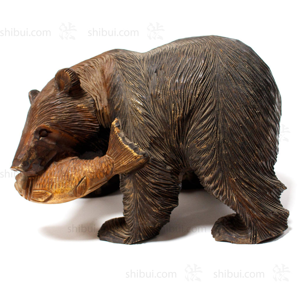 Kibori Kuma | Hand Carved Wood Bear | Japanese Hand Carved Bear