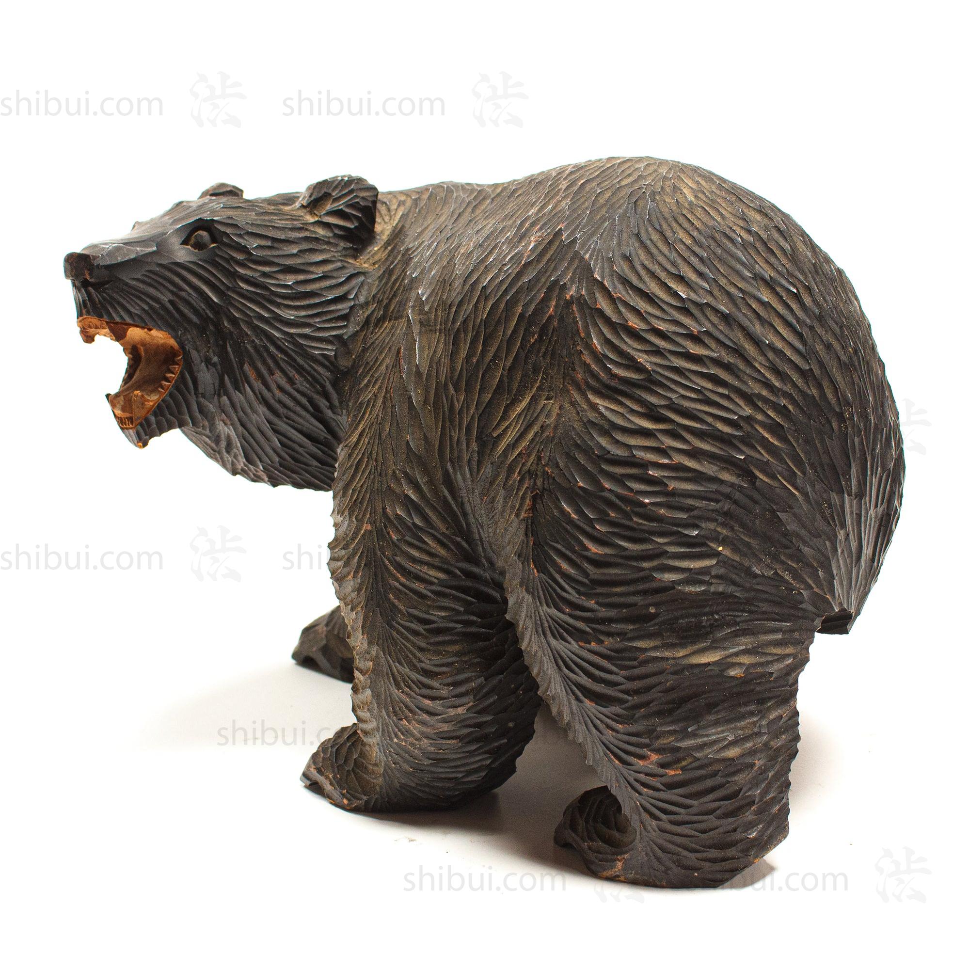 Kibori Kuma | Hand Carved Wood Bear | Japanese Hand Carved Ainu Bear