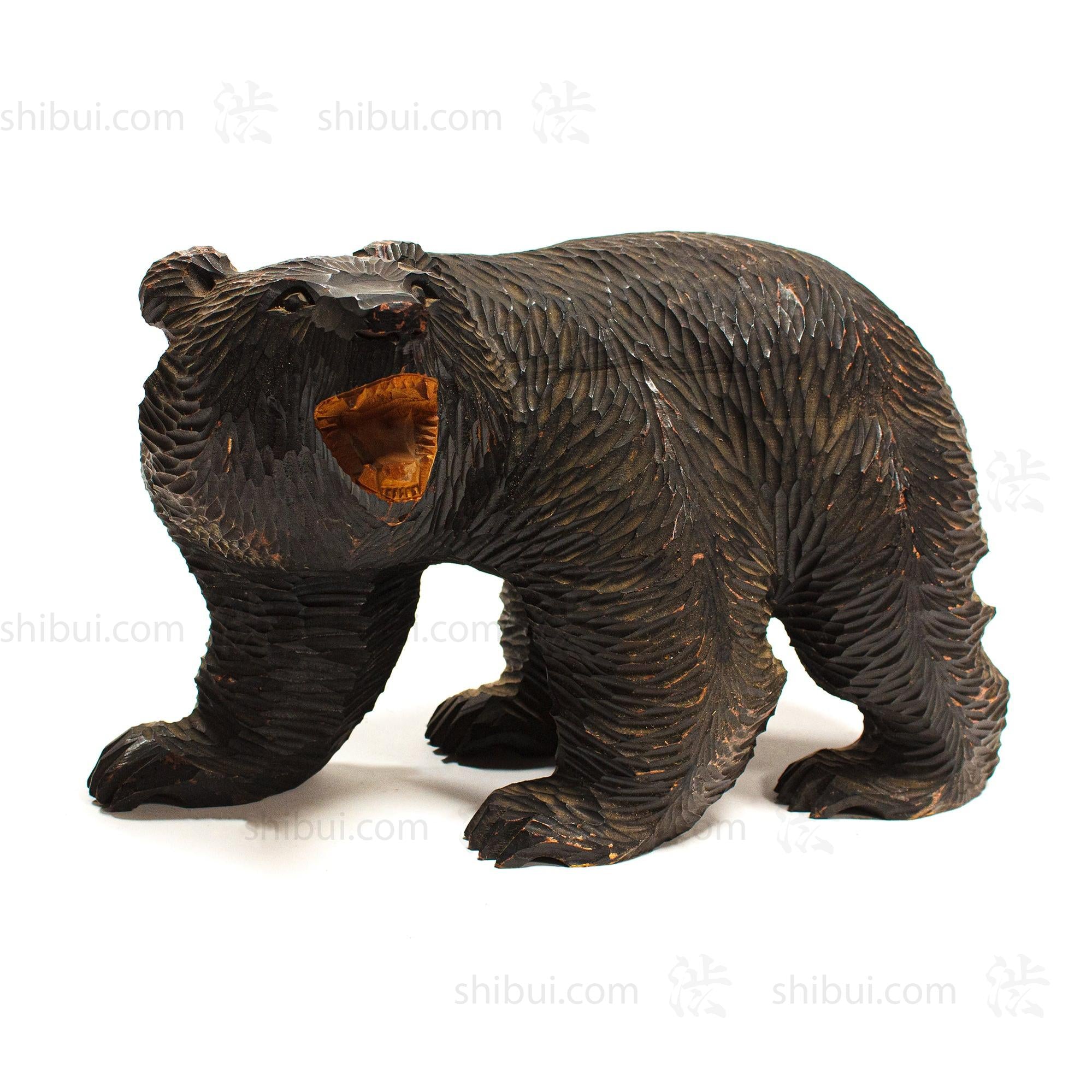 Kibori Kuma | Hand Carved Wood Bear | Japanese Hand Carved Ainu Bear