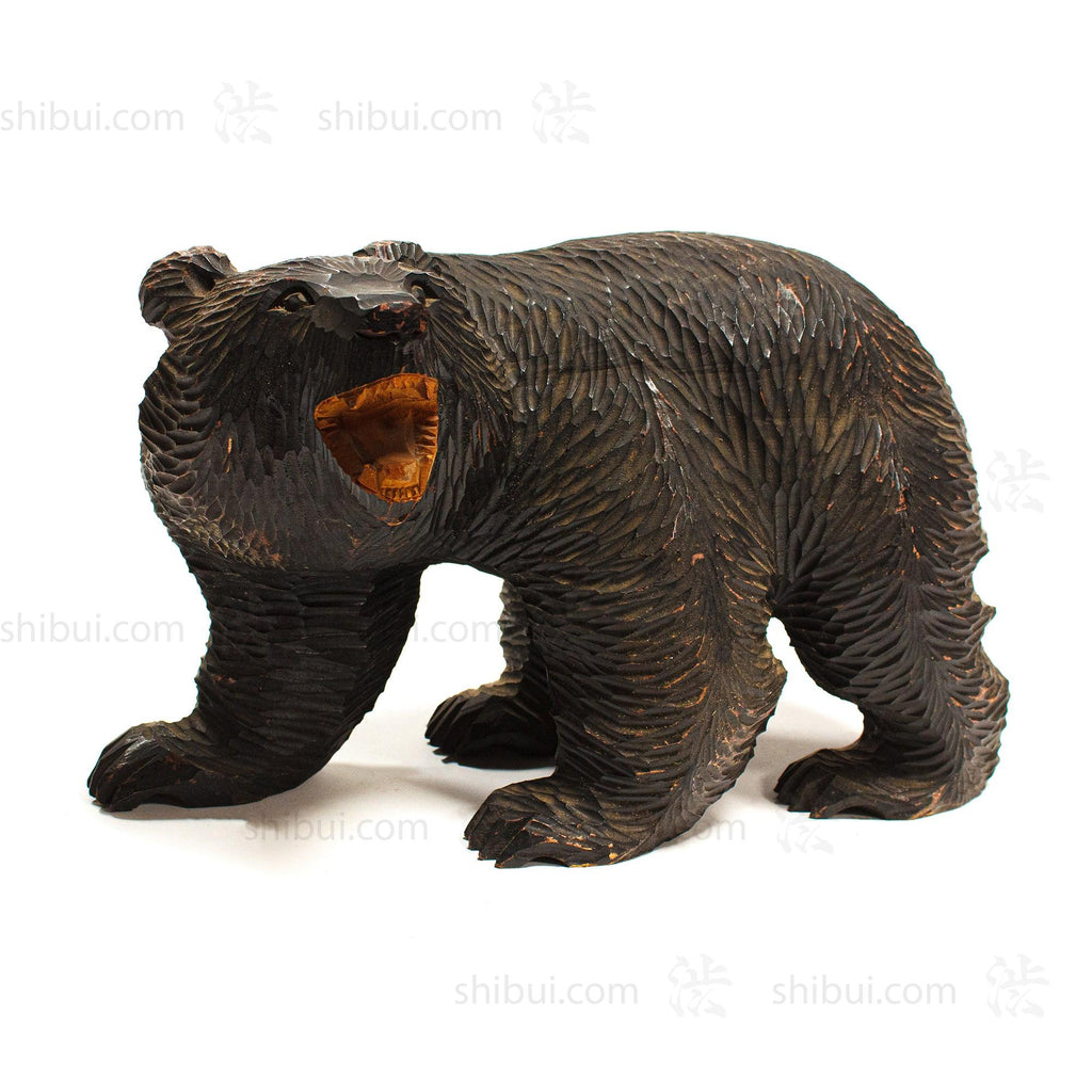 Kibori Kuma | Hand Carved Wood Bear | Japanese Hand Carved