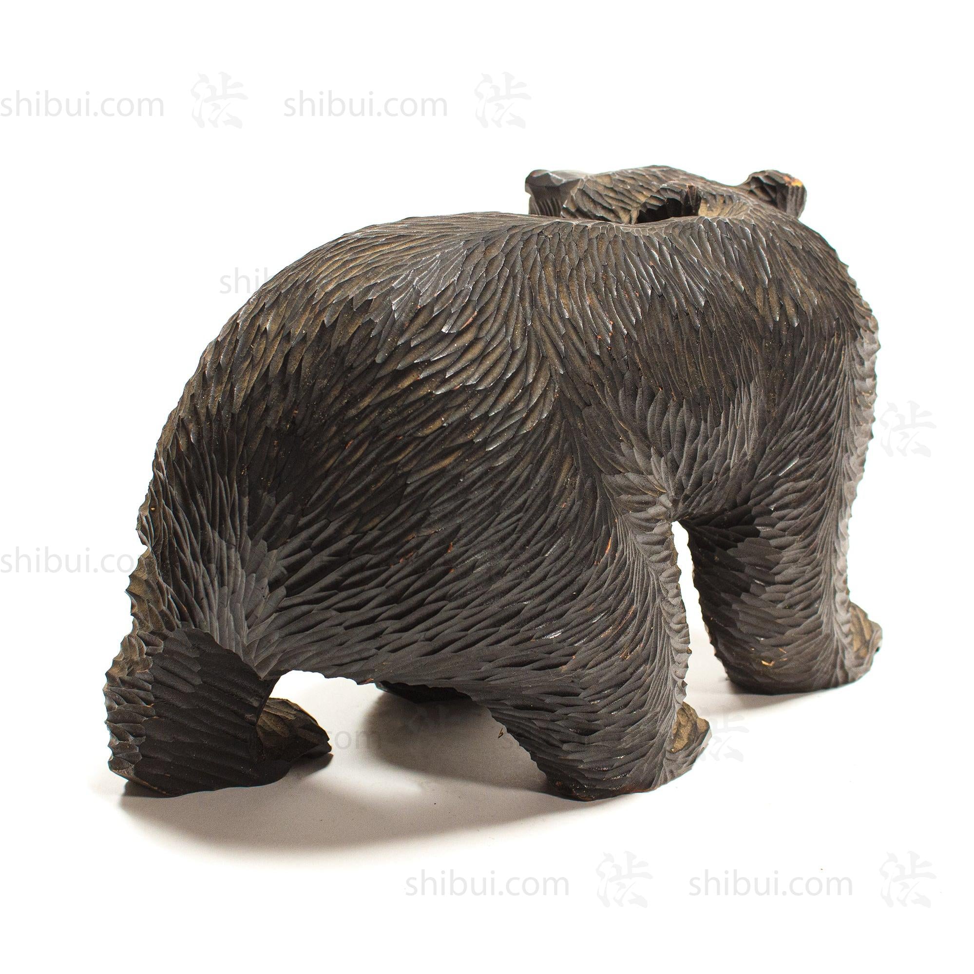 Kibori Kuma | Hand Carved Wood Bear | Japanese Hand Carved Ainu Bear