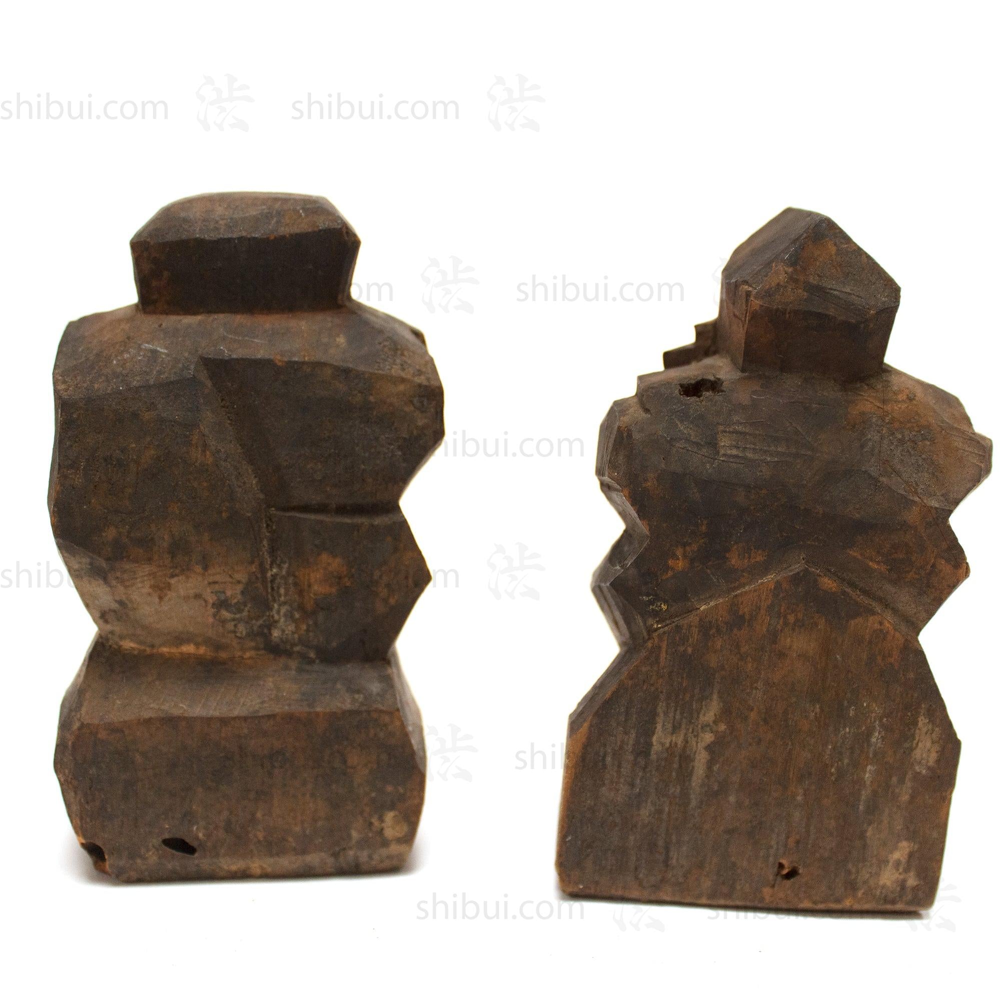 Daikoku and Ebisu | Hand Carved Wood | Seven Lucky Gods