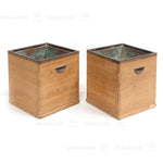 Pair of Japanese Kiri Wood Hibachi with Case