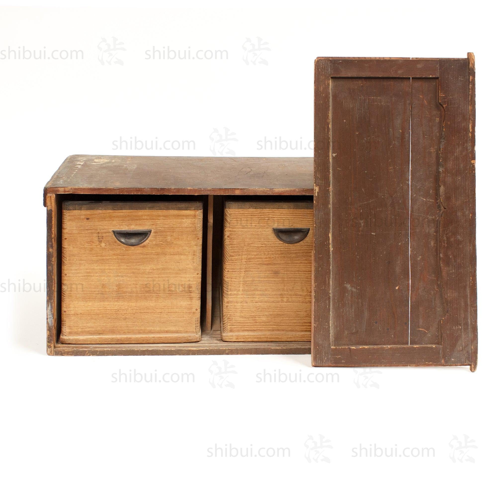 Pair of Japanese Kiri Wood Hibachi with Case